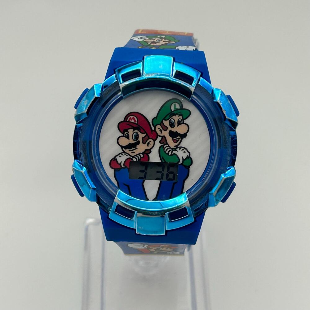 Accutime Super Mario Digital Watch Blue Bezel Working